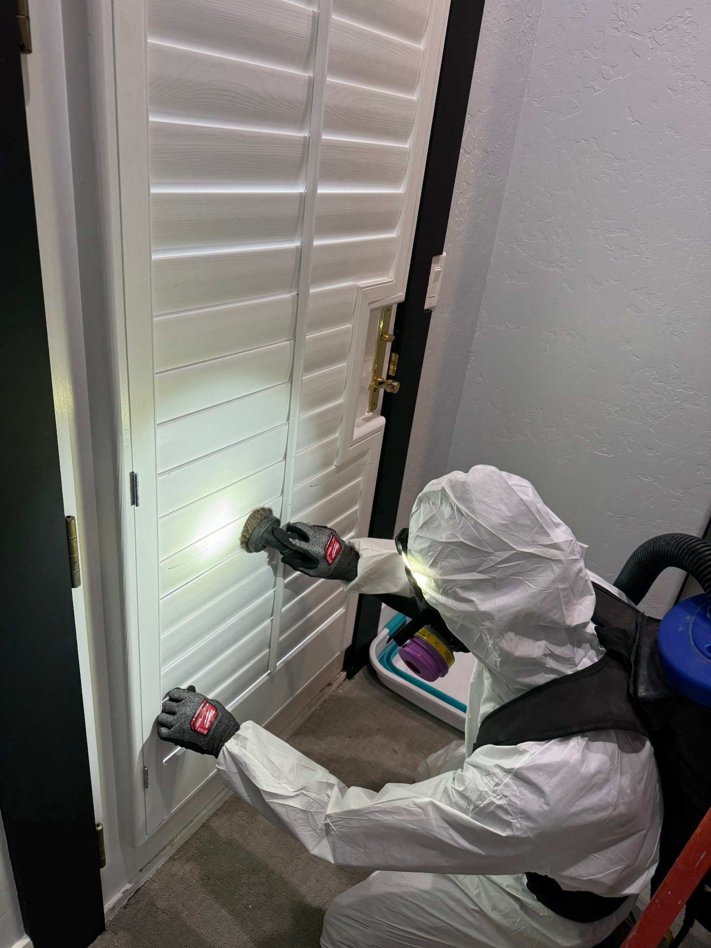 IRS technician cleaning recovered commercial contents