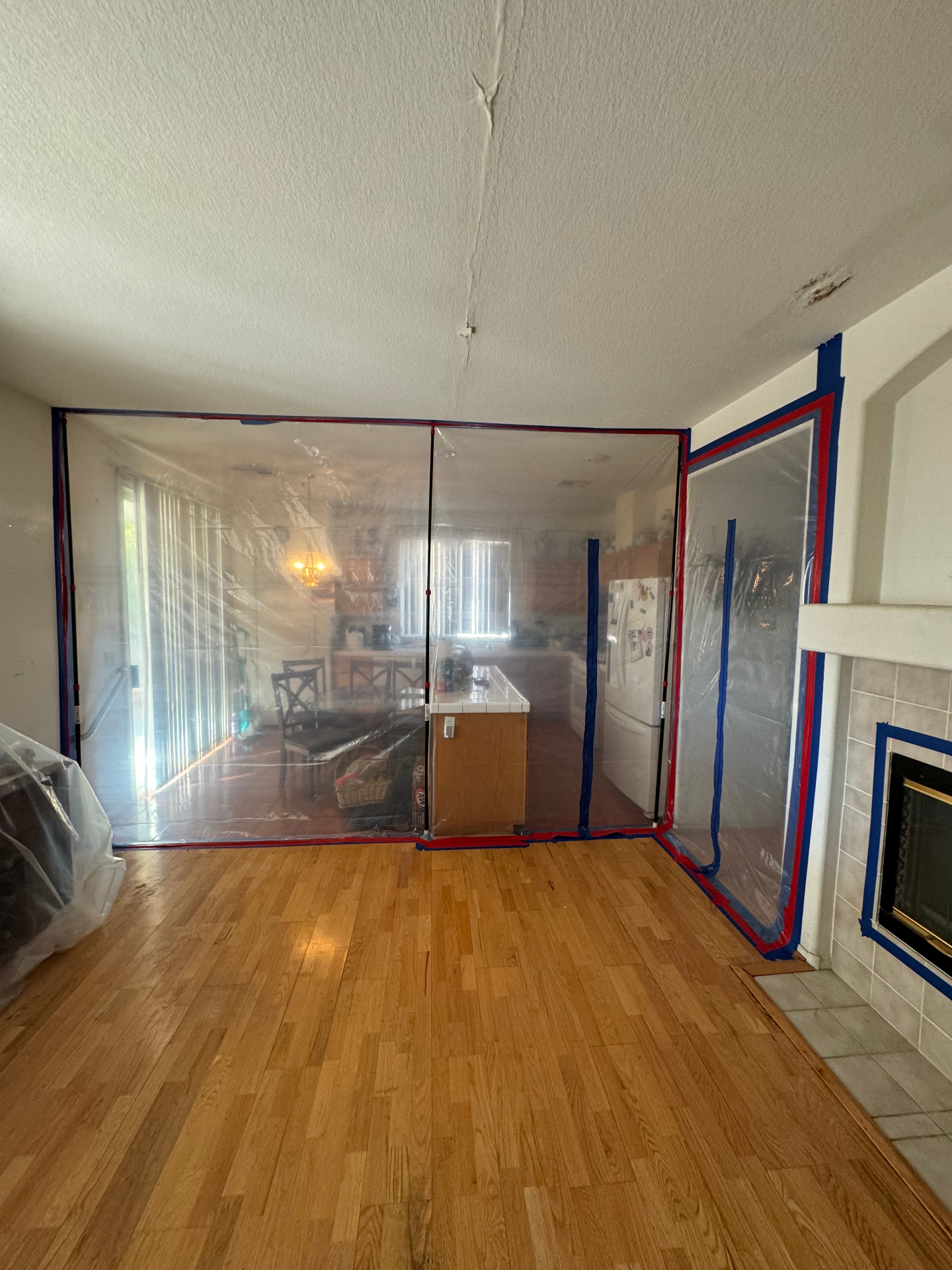 Negative-air HEPA mold containment barrier in a Louisville commercial space